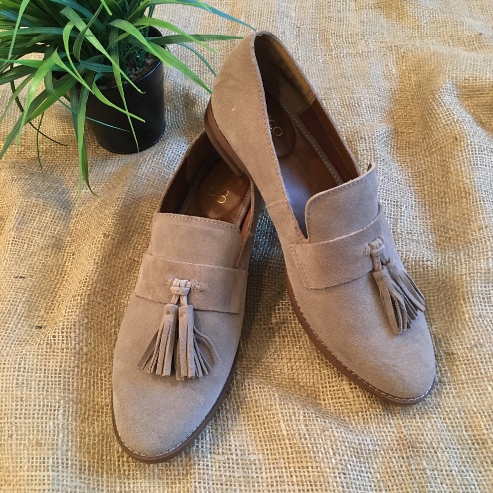 EUC Franco Sarto Havea Suede Tassel Loafers